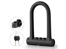 Cadeado U para moto e patinete elétrico, seguro, anti roubo, corpo de aço grosso preto S/MARCA