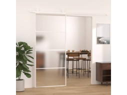 Vidaxl Porta Deslizante Vidro Esg Fosco E Alumínio 90x205 Cm Branco