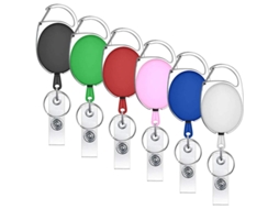 6 Roleteira Retrátil Com Carabiner De Cores Mistas Para Crachá, Chaveiro E Cartões De Identificação