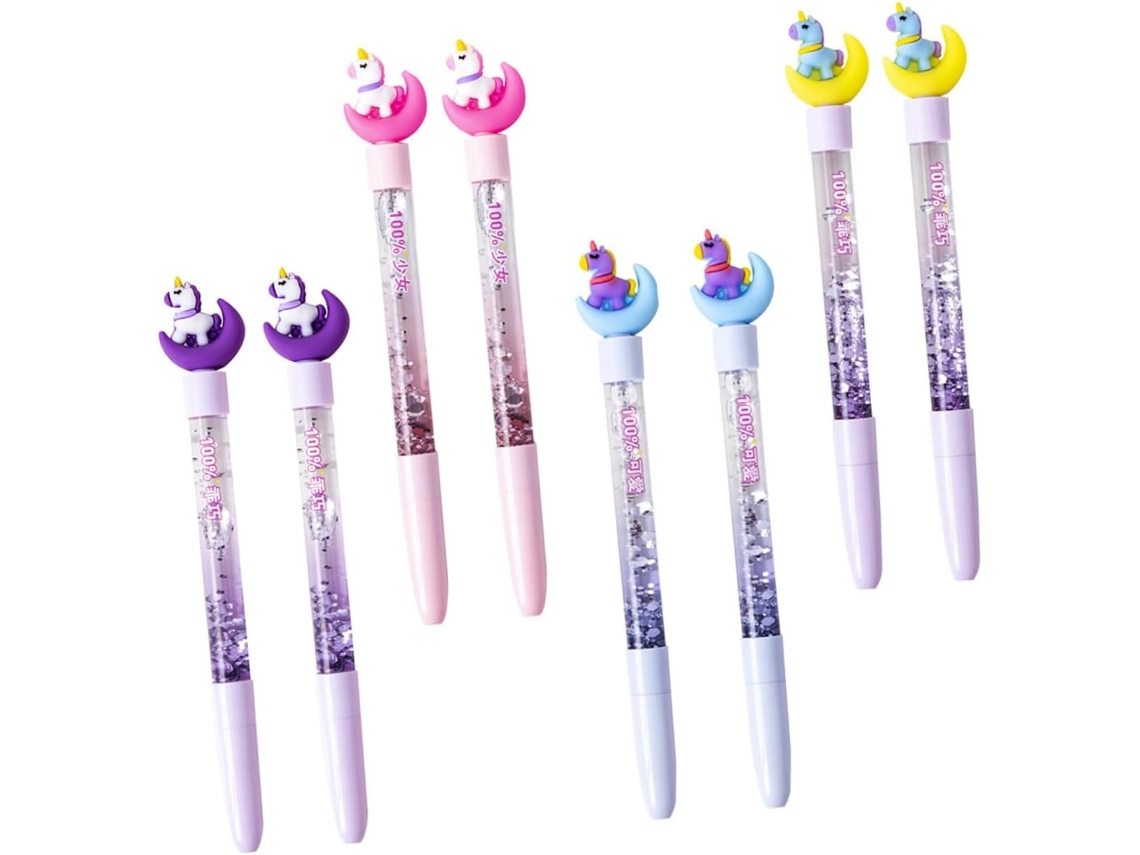 Conjunto De 8 Canetas Em Gel Angoyily Com Desenhos Animados,