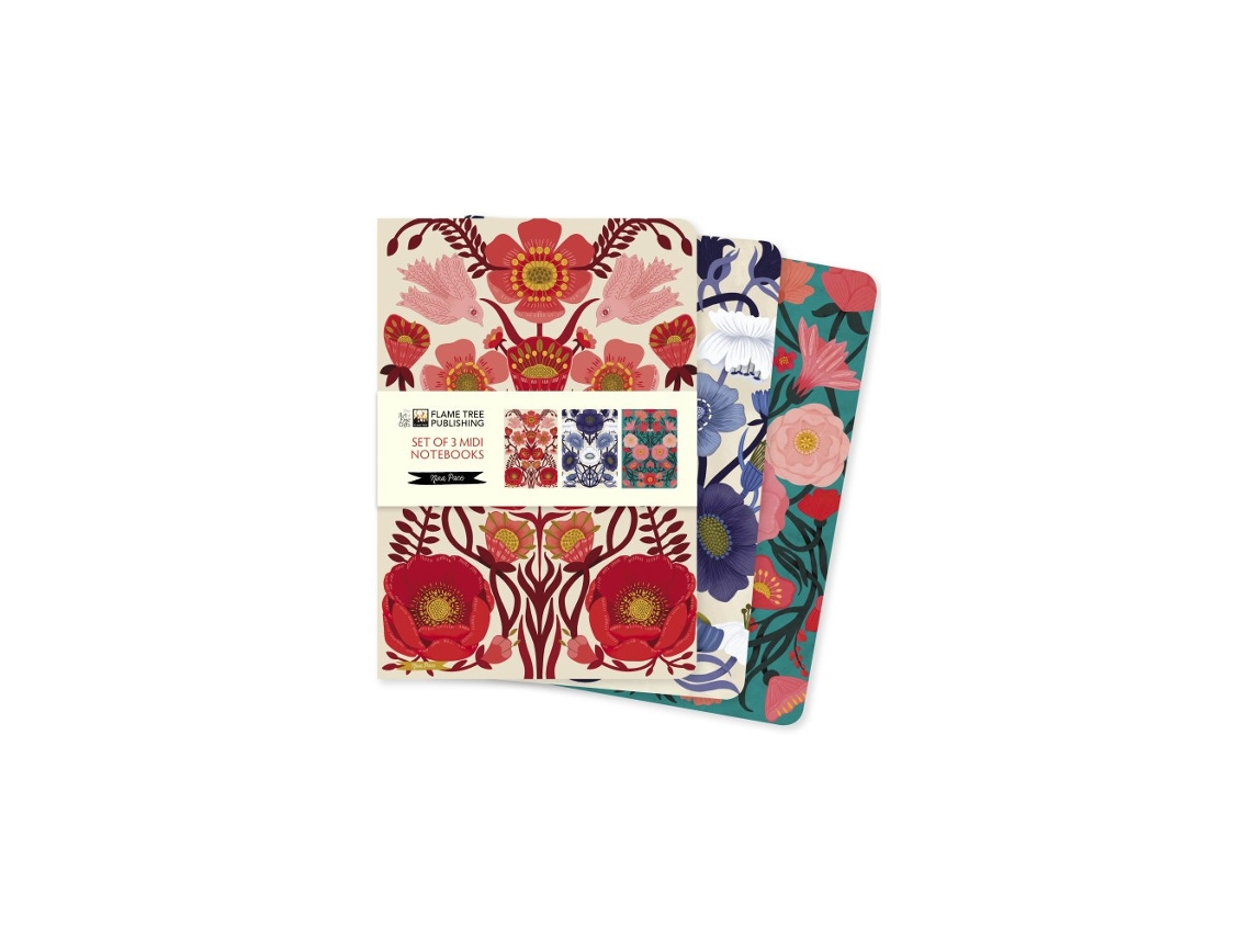 Conjunto de 3 Cadernos Midi Nina Pace BRILVIBERA
