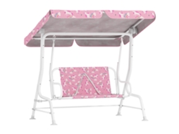 Balanço infantil de 2 lugares, 112x75x120 cm rosa