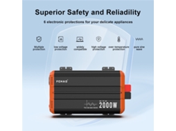 Dc12vfchao Inversor Energia Solar Dc12v Ac220v 2000w Pico 4000w Onda Senoidal Pura Controle Remoto Doméstico Trailers Camping Pst-2000w