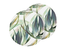 Conjunto De 2 Almofadas De Exterior Beliani Calderina De Poliéster Verde 40x40x10