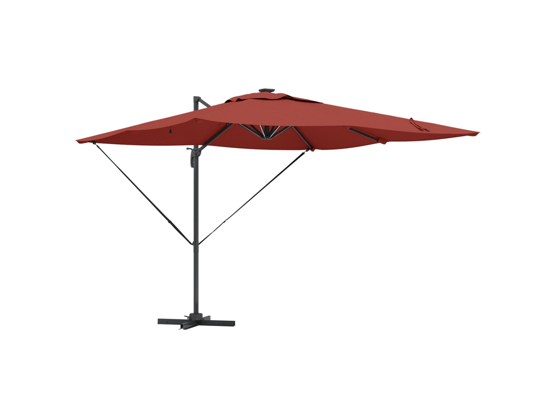 Conjunto 1 Guarda-sol Cantilever Vidaxl Vermelho Poliéster (286 X 284 X 270 Cm)