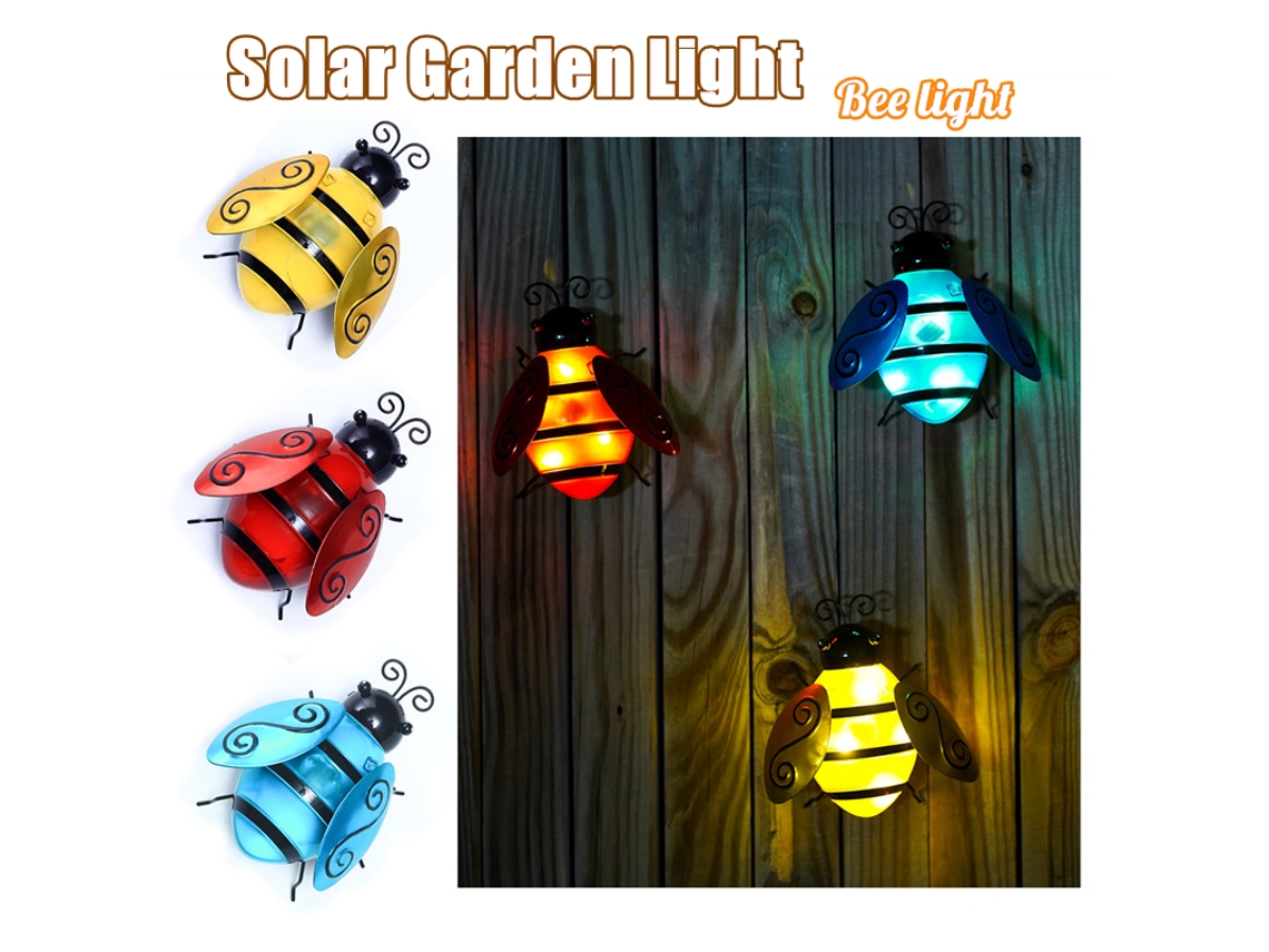 Nova Luz Solar De Abelha Fofa Lâmpada Decorativa De Gramado Led De Abelha Vermelha 15118 Cm Aquaforge
