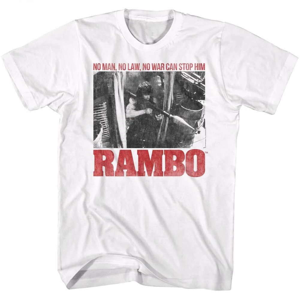 Rockinstone Rambo Movie No One White Adult T-shirt Size:xl
