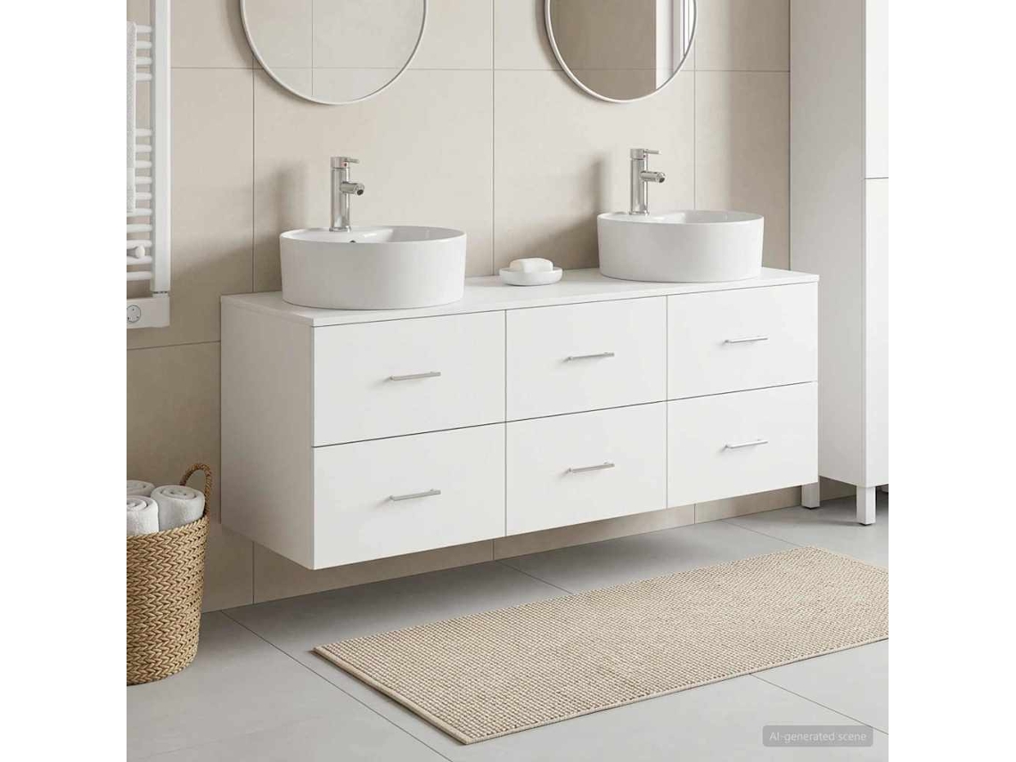Vidaxl Conjunto De Armários Para Banheiro 3 Unid. Branco