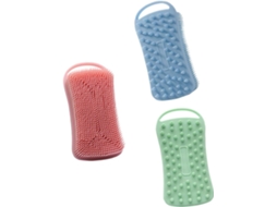 Conjunto Baluue Com 3 Escovas De Banho Quadradas Silicone Para Lavar O Cabelo E Massagear A Pele, Esfoliação No Banho