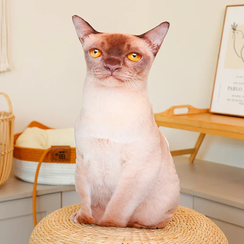 Brinquedo de Pelúcia Realista de Gato em 3d com Enchimento Macio MDUG (estilo 4, 48 Cm)
