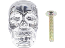 Puxador Decorativo Em Vidro Com Cabeça De Caveira Angooily 2 Peças Para Armário, Porta De Guarda Roupa, Cozinha E Quarto