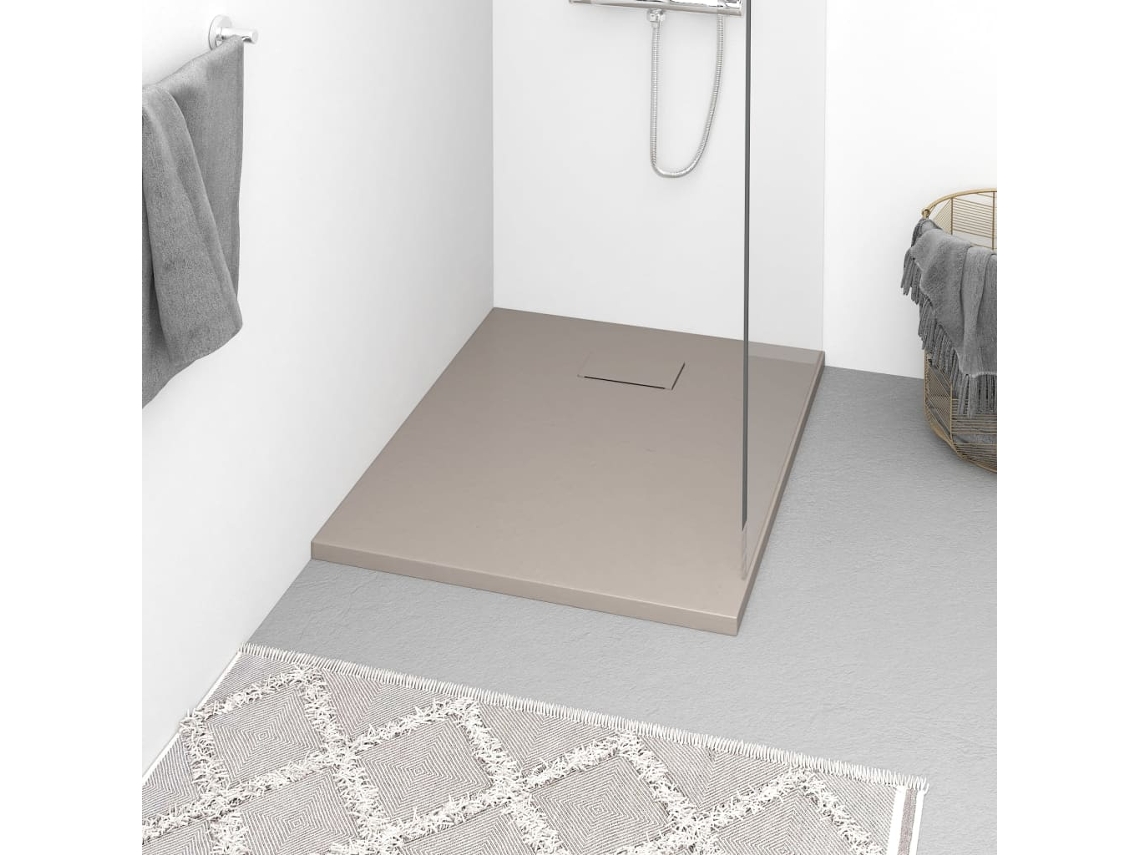 Vidaxl Base De Chuveiro Smc 90x70 Cm Castanho