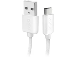 Cabo Carga SBS Tecido (USB - Tipo C - 1.5 m - Cinzento)