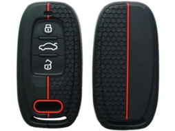 Capa De Silicone Para Chave Carro, Capa Protetora Para Chave De Carro A6l A4 Q5 S6 Silicone Preta