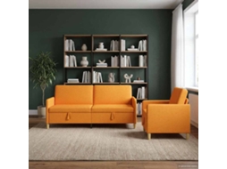Vidaxl Conjunto De Sofá Com Armazenamento 2 Pcs Amarelo Escuro