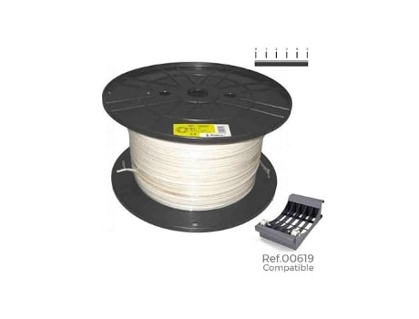 Carretel De Cabo De Mangueira Tubular 3x1,5mm Branco Bobina Grande De 250m Sediles
