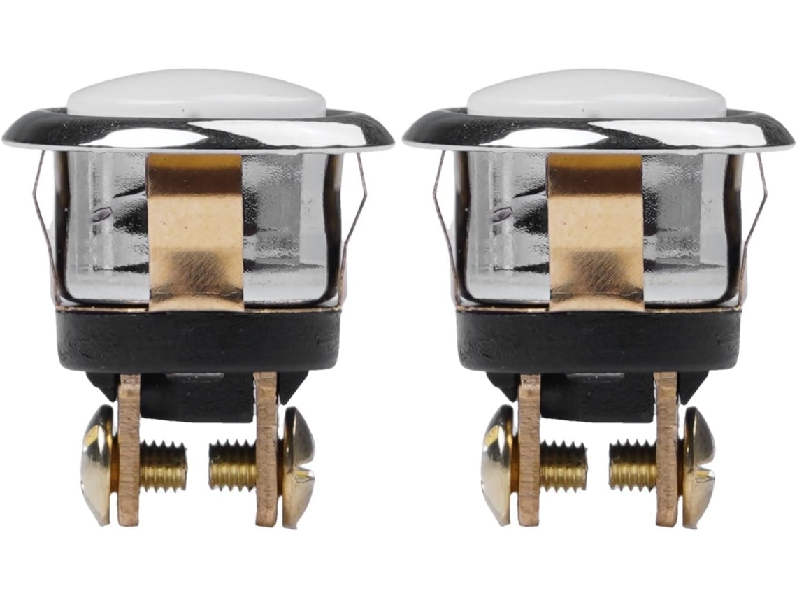 Conjunto De 2 Botões Substituição Com Luz Led Branca, Corpo Em Metal, À Prova D Água E Resistentes Aos Raios Uv Uso