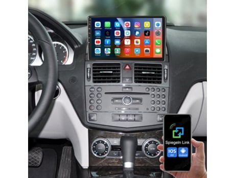 Ibeafilly Autorrádio Multimédia Gps 9 Ecrã Para Mercedes Benz C-klasse, Android 13 Carplay 2go 32 Go