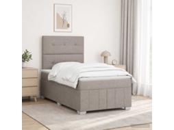 Vidaxl Cama Box Com Led E Colchão Cinzento-acastanhado 120 X 190 Cm