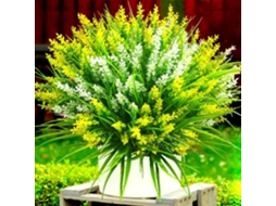 Plantas Artificiais para Exterior, 20 Flores Artificiais Resistentes a Raios Uv, Flores Artificiais de Lavanda em Plástico AQUAFORGE