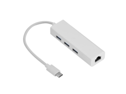 Hub Usb (placa De Ethernet Sem Driver Gigabit 3.0 Hub) Branco Interface Type-c Capa De Plástico Usb C Para Ethernet Rj45