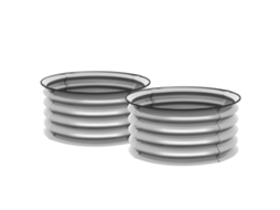 2 Canteiros Metal Prata 60x60x30cm Fundo Aberto VELTRIX