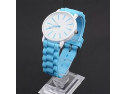 Relógio De Quartzo Com Mostrador Redondo De Estilo Simples E Pulseira De Silicone.