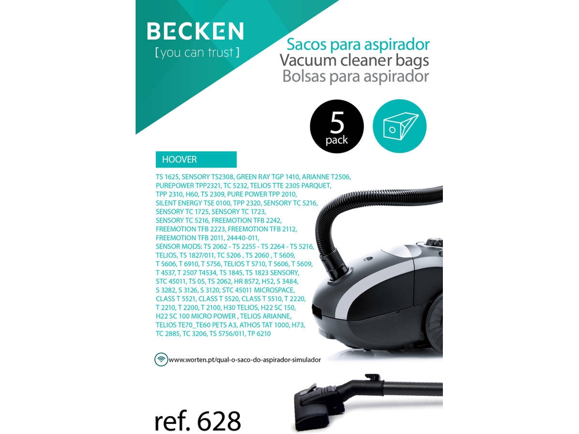 Sacos de Aspirador BECKEN REFª628 (5 unidades)