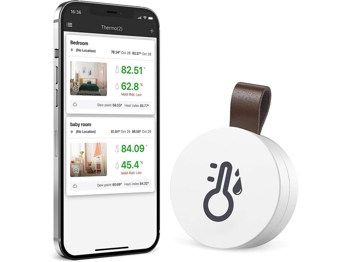 Higrômetro Termômetro Bluetooth Interno Linjou Para Casa E Escritório