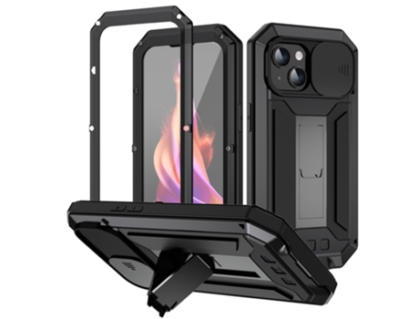 Suporte Casa Slide Câmara Para Iphone 15 R-just Silicone Preto