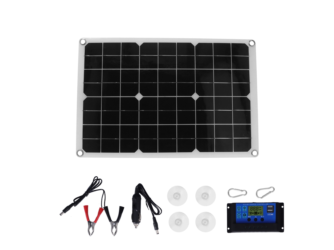 Laxiscreed Painel Solar 20w 18v Com Controlador 60a Para Carros E Iates, Energia Renovável Eficiente