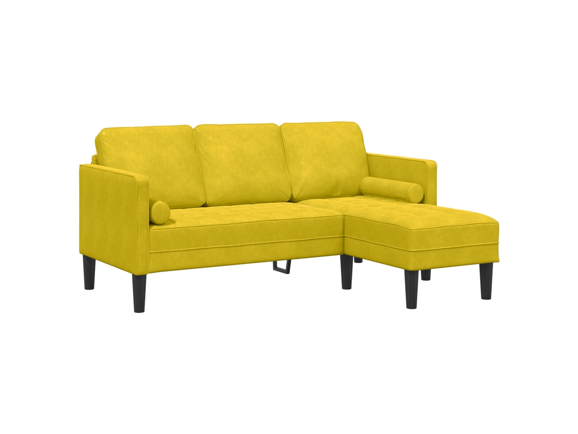Conjunto 1 Conjunto De Sofás Vidaxl Amarelo Veludo (173 X 131 X 67 Cm)