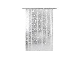 Cortina de Chuveiro PVC Anti Mofo com Ganchos Branco 3D | S/MARCA