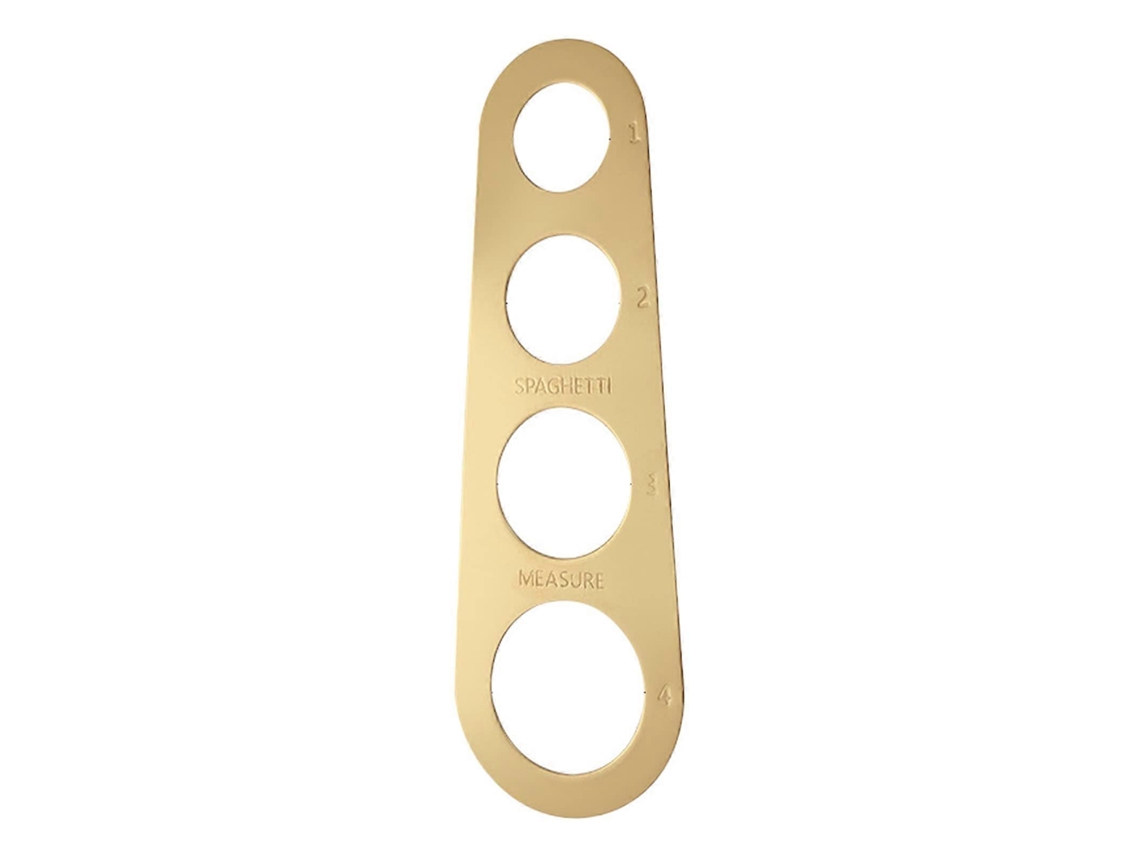 Medidor De Espaguete Em Aço Inoxidável Com Quatro Furos Para Controle Preciso Das Porções De Massa, Dourado.
