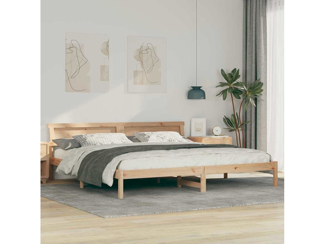 Vidaxl Estrutura Da Cama Com Cabeceira Castanho 180 X 200 Cm