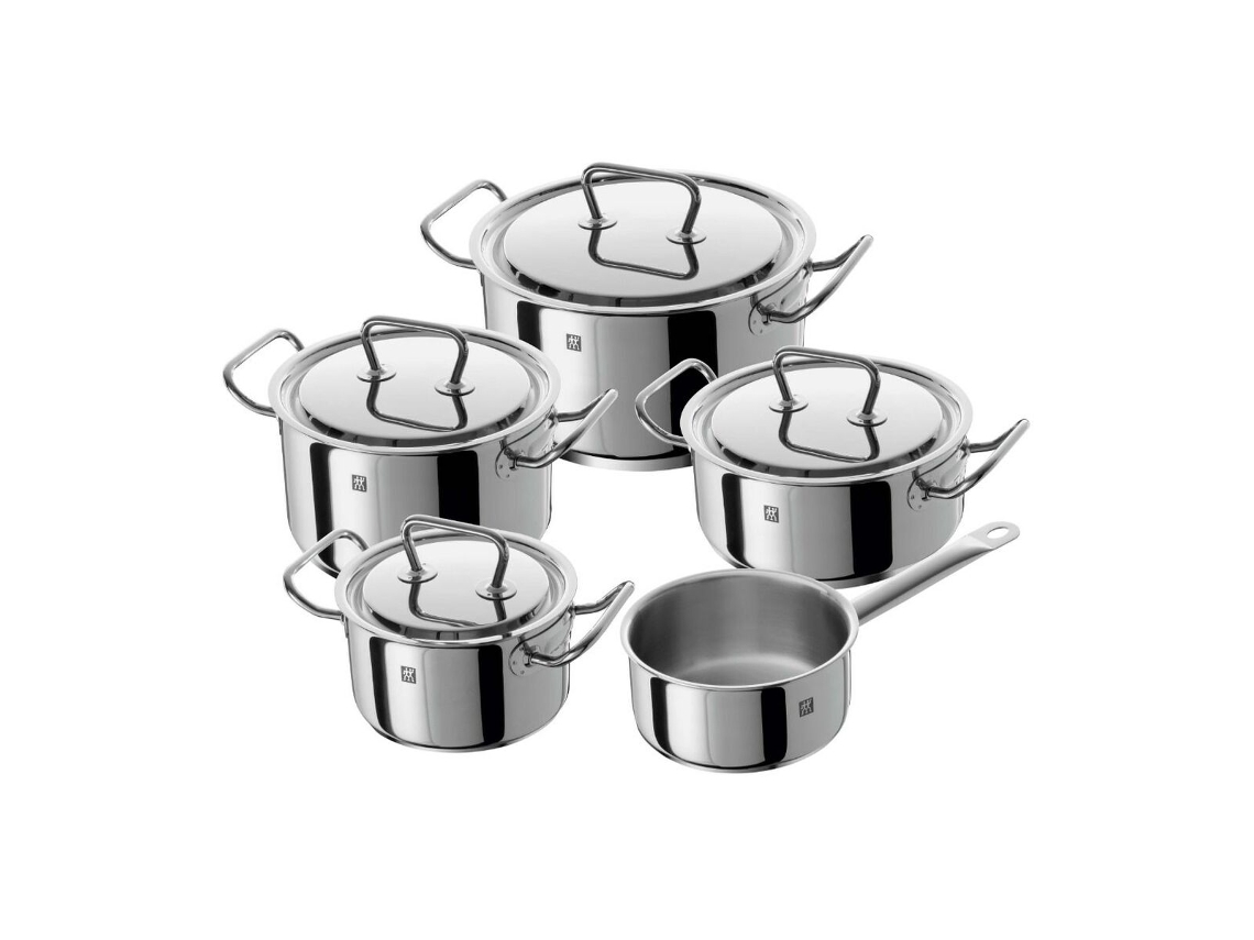 Caçarola com Tampa ZWILLING 66580-000-0 Prateado Aço inoxidável Ø 24 cm Ø 20 cm Ø 16 cm 1,5 L 2 L 3 L 4 L 6 L (5 Unidades)