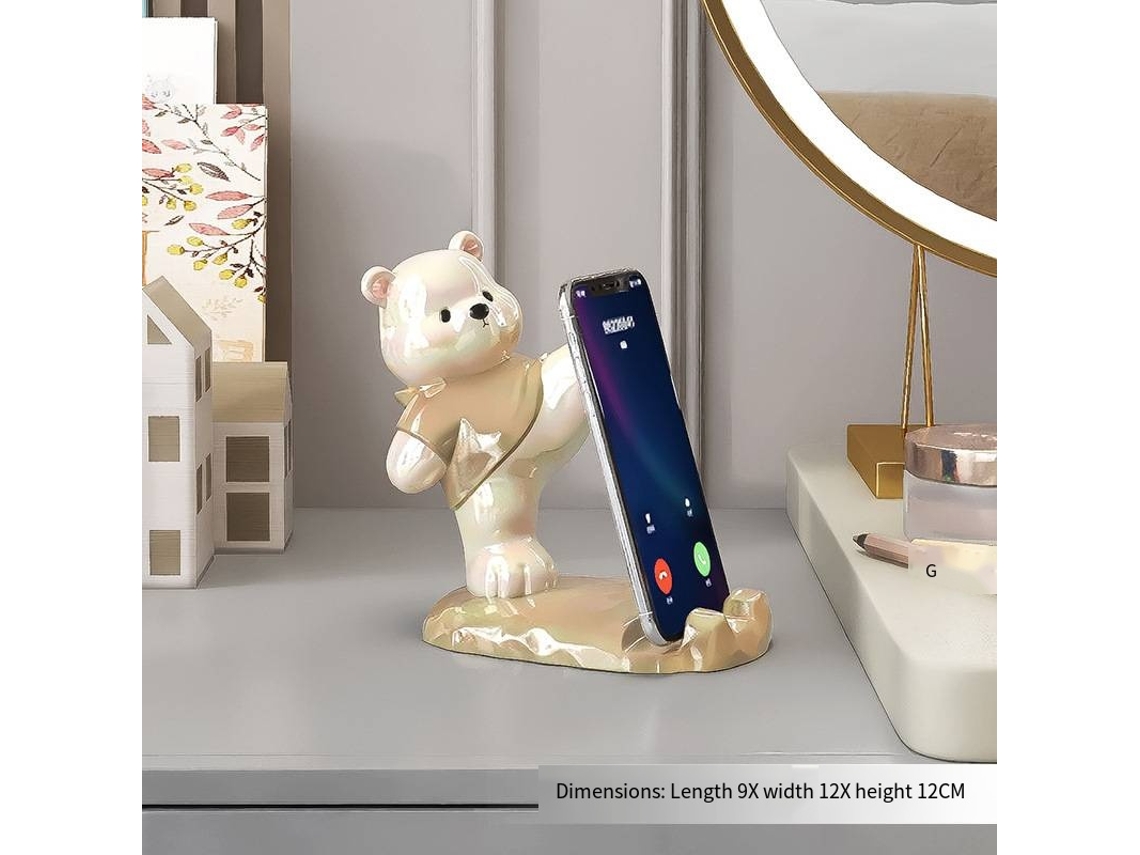 Suporte universal para celular e Ipad, decorativo, com acabamento perolado do Ursinho Pooh, mesa AQUAFORGE