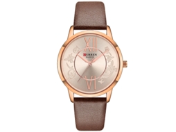 Relógio Feminino Com Pulseira Redonda De Couro, À Prova D'água, Relógio De Pulso Feminino Em Couro Estampado