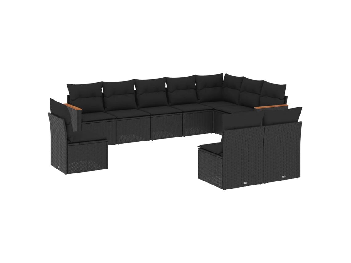 Garden Sofa Set, Garden Sofa Sets Vidaxl Preto Rattan / Vime (n/a)