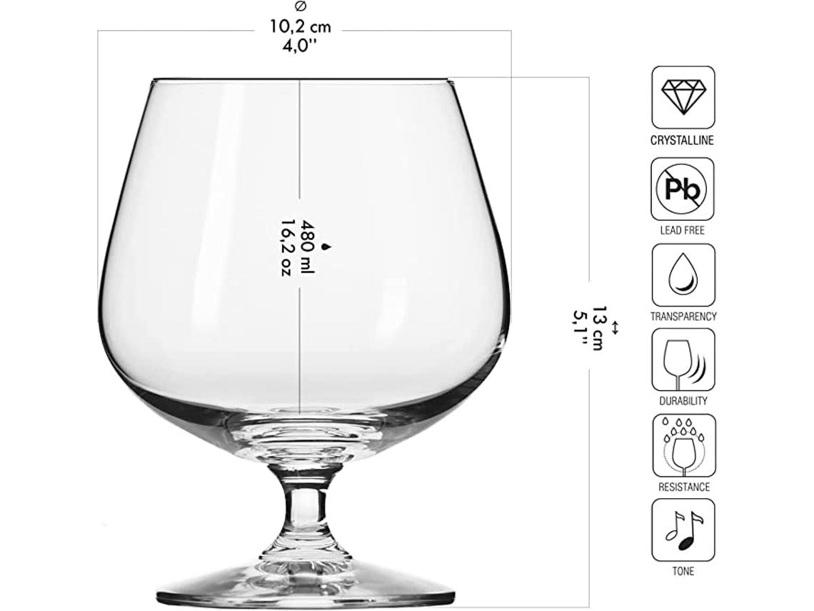 Copos KROSNO GLASS Balance (Vidro - 6 Un - Transparente - 10.2 x 13)