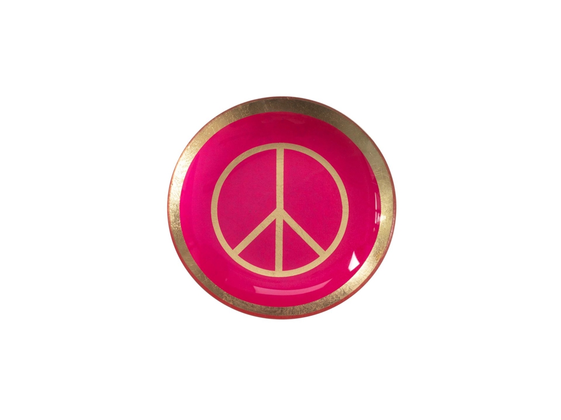 Piatto Decorativo Gift Company Love Plates Peace Vetro Ø10 Cm