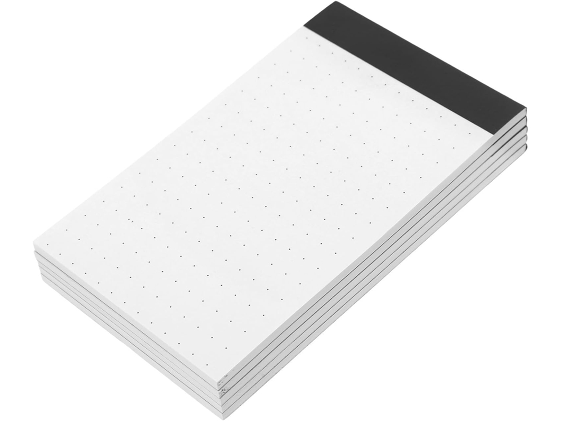 5 Peças Bloc-notes Autocollant A7 Em Papel Pointillé Branco, Formato Mini Notebook Para Bureau Et Maison