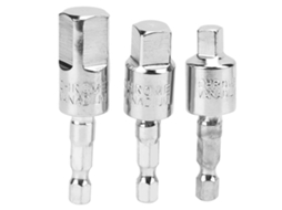 Conjunto De Adaptadores De Chave De Furadeira 3pcs Hexagonal Para Quadrado Rotativo 360 Graus Prata