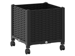 Conjunto 1 Vaso De Jardim Vidaxl Preto Polipropileno (40 X 40 X 44 Cm)