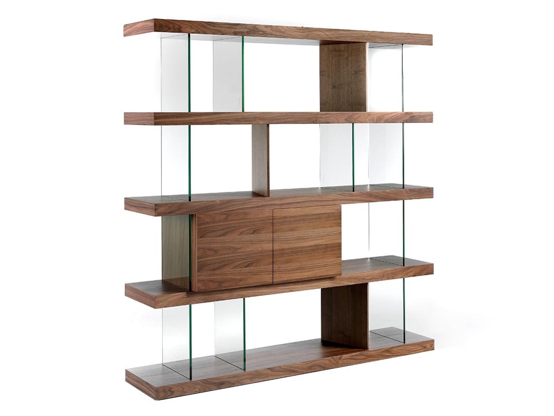 Estante ANGEL CERDÁ. 3072 (Castanho - MDF, Vidro - 180 x 38 x 190 cm)