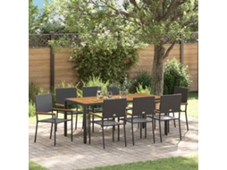 Vidaxl Conjunto De Jantar Para Jardim 9 Unid. Preto Vime Pe