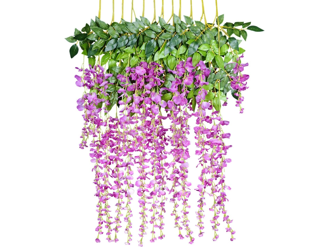 Pacote com 12 Unidades de Flores Artificiais para Decoração de Casa. Cada Fio Mede 110 Cm. AQUAFORGE
