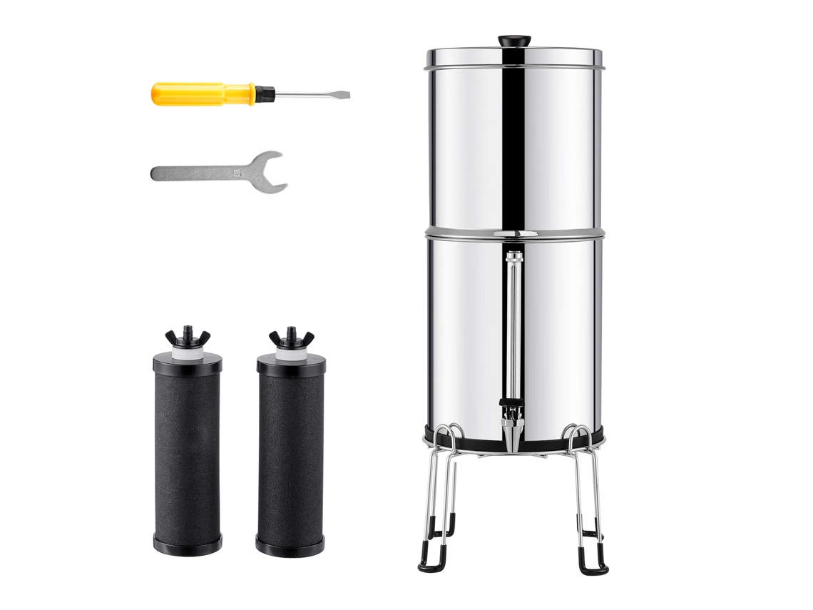 Sistema De Filtragem De Água Por Gravidade De Bancada Succebuy 2,25g Com Aço Inoxidável E 2 Filtros