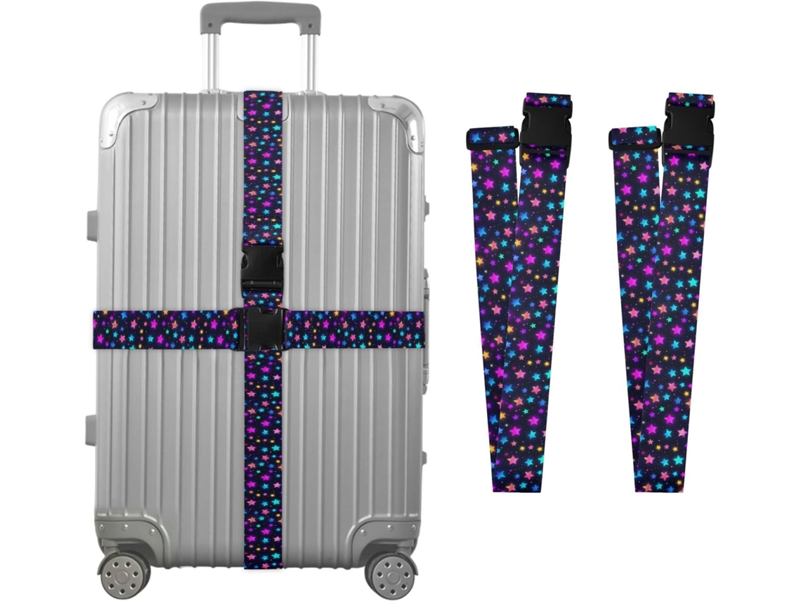 Conjunto De 2-cintas Bagagem Com Luz Noturna Em Formato Estrela, Cintas De Viagem, Acessórios Para Cinto, Conector De