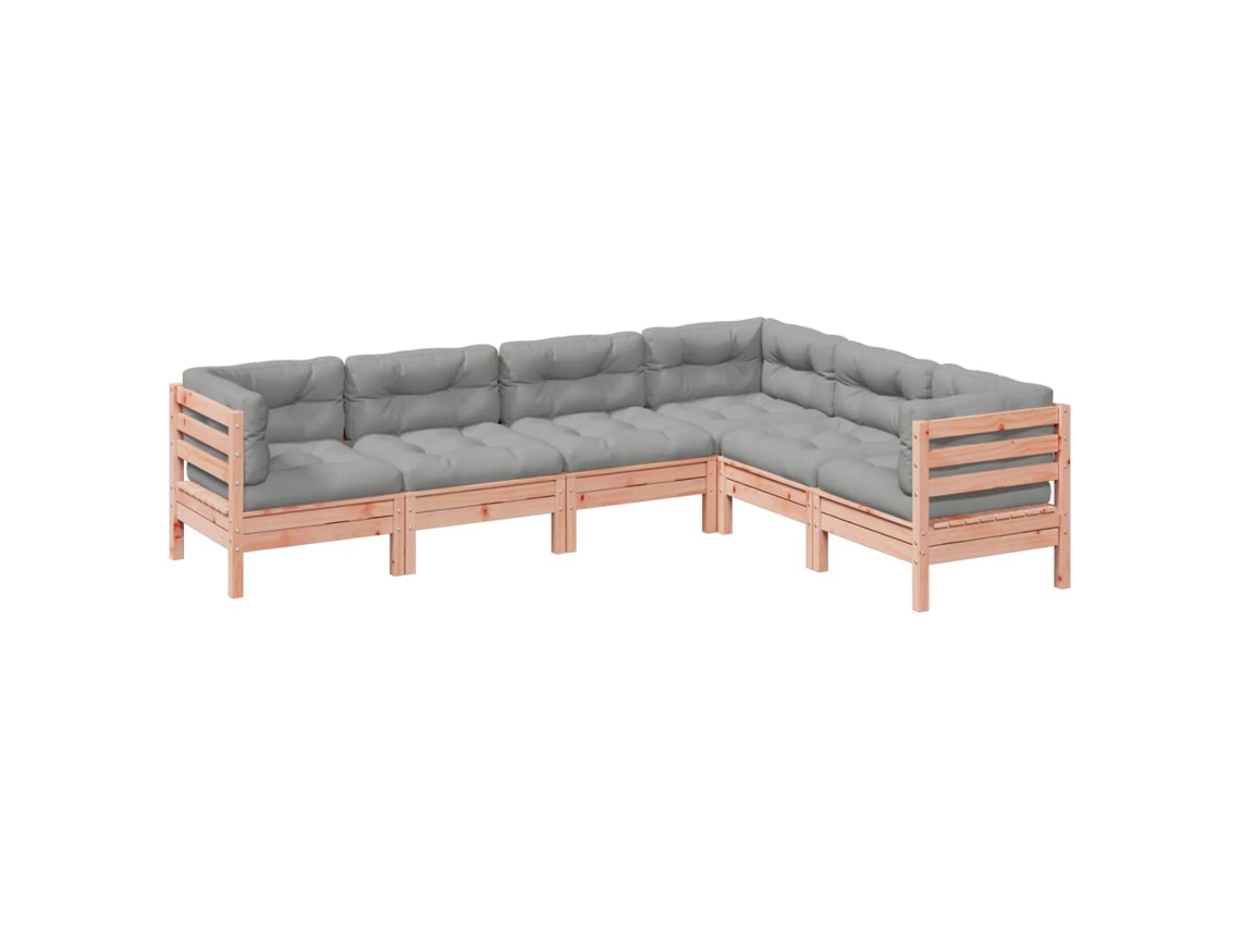 Maison Exclusive - 6 Pcs Conj. Sofás Jardim C/ Almofadões Madeira Abeto-de-douglas